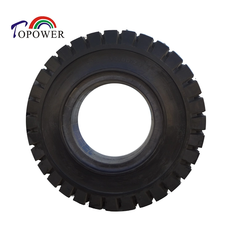 14.00-24 Pneumatic Rim Solid Tire Natural Rubber Tyre for Forklift, Blender Mixer and Trailer