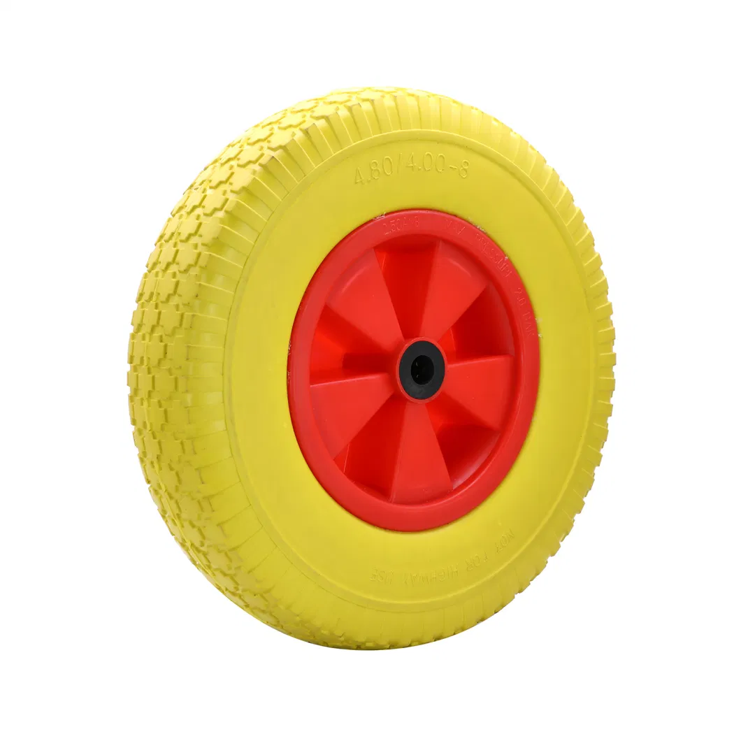Hand Trolley PU Foam/Foaming Tyre Wheelbarrow /Wheel Barrow Solid Rubber Wheel 3.50-8