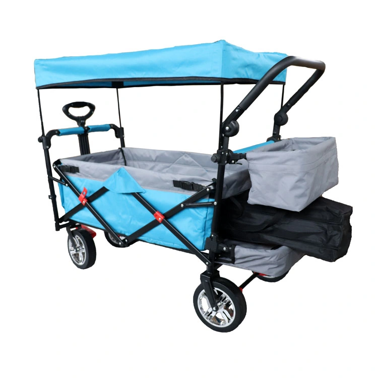 Portal Folding Collapsible Wagon Utility Outdoor Camping Beach Cart Garden Park Trolley 4 Strong Wheels