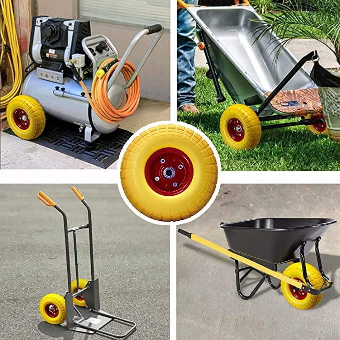 PU Foam Flat Free Trolley Wheelbarrow Wheel