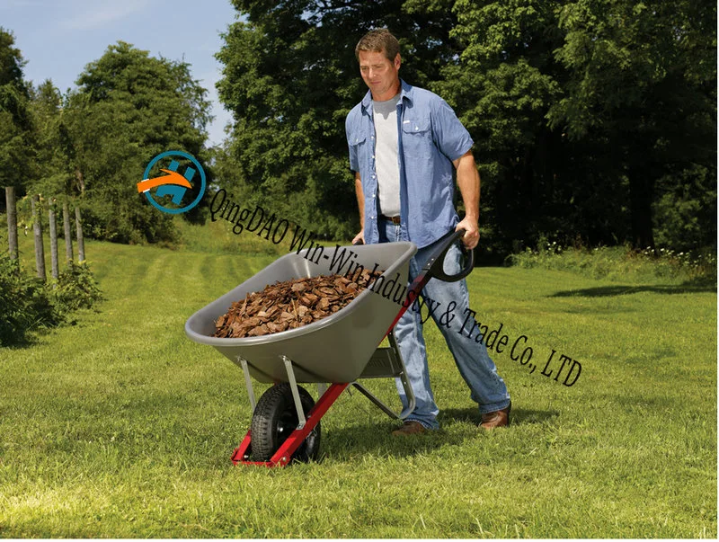 Building Tool Wheel Barrow with Wood Handle