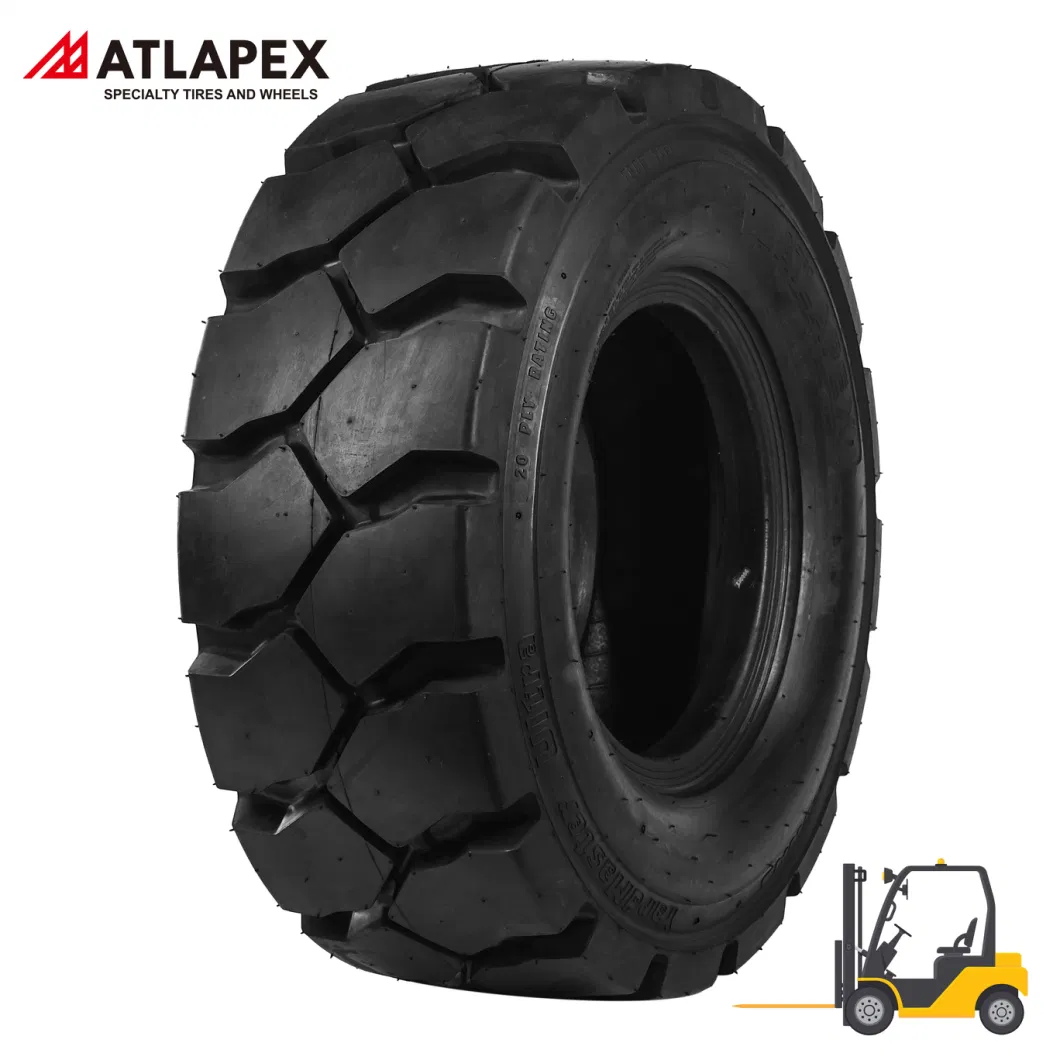6.50-10 6.00-9 Solid Rubber Wheel Assembly for Sack Hand Trolley Wheelbarrow Forklift Solid Tubeless Tyre