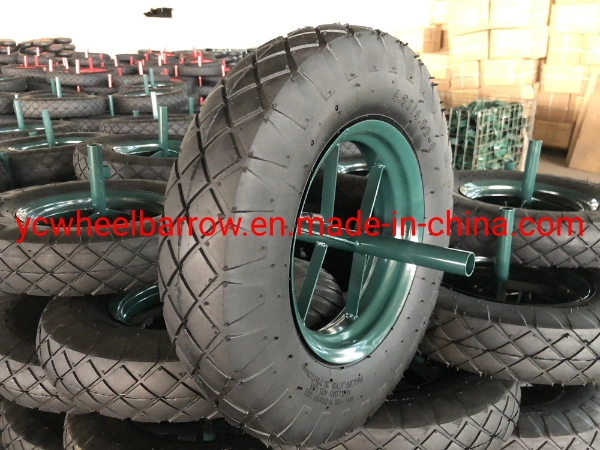 Small Pneumatic Inflatable Rubber Wheel 16inch 4.00-8 Air Tyre for Trolley Cart