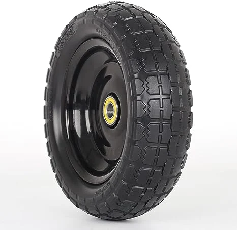 10-Inch Cart Tire, Flat-Free Solid Tire for Hand Truck Garden Wagon Trolley Dolly Lawn Mover Go Kart Wheel Replacement