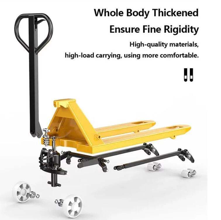 Heavy Duty Lifter Machine 3 Tons Hydraulic Hand Pallet Truck Rubber Wheel