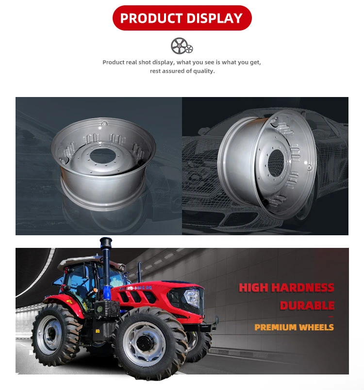 Promotional Agricultural Trailer Rims Farm Tractor Rims Tubeless Agricultural Steel Wheel 12*24