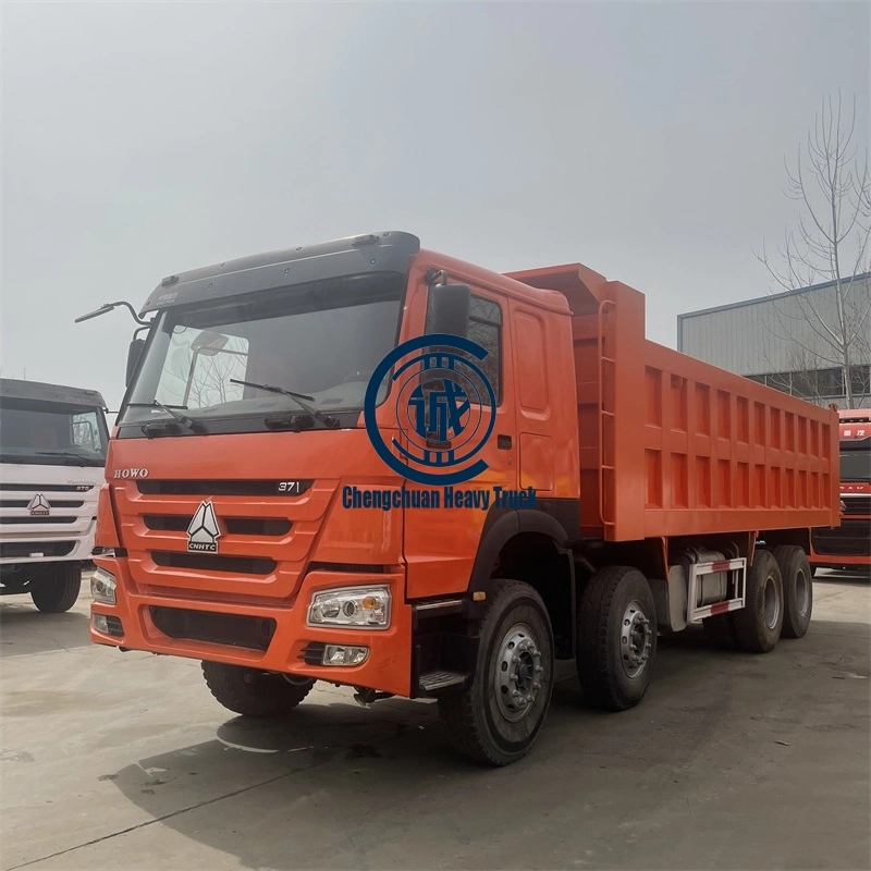 Dump 8X4 Orange 12 Tyres Market for Africa Used Trucks with Excellent Condition