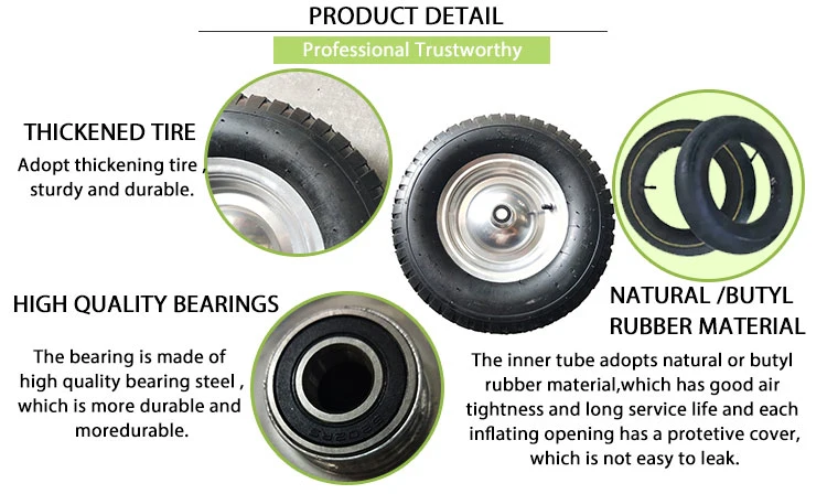 4.80-8 Tubeless Pneumatic Rubber Tyre Trailer Wheel