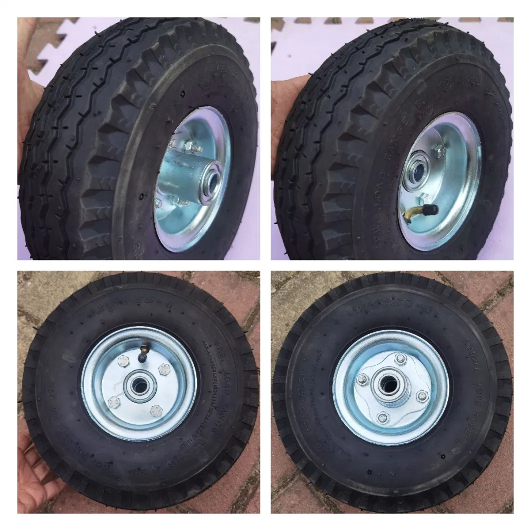 2.80/2.50-4 Pneumatic Inflatable Rubber Wheelbarrow Wheel Tire with Metal Rim