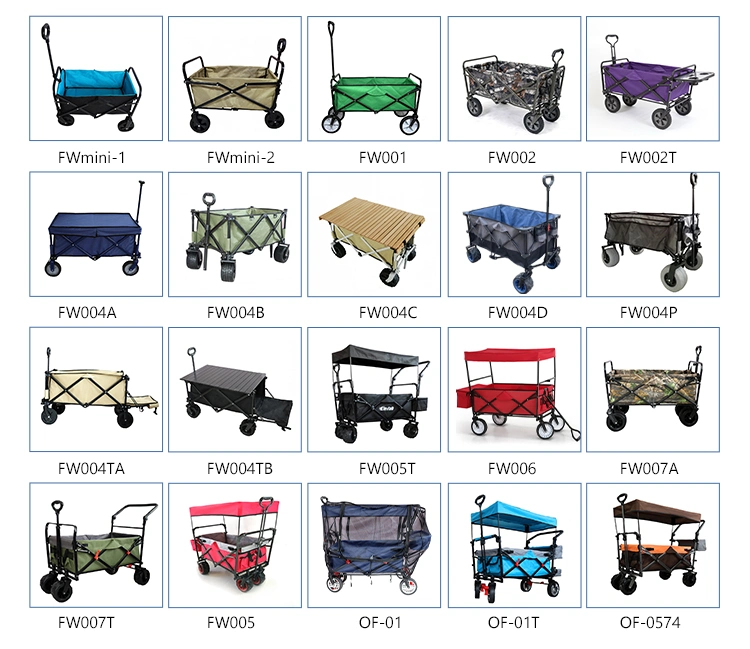 Folding Garden Cart Outdoor Wide Wheel Wagon Custom Logo Cart Foldable Beach Wagon Big Wheels for Camping
