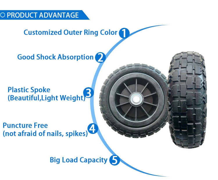 Tubeless Wheelbarrow Tire PU Foam Wheels Tire