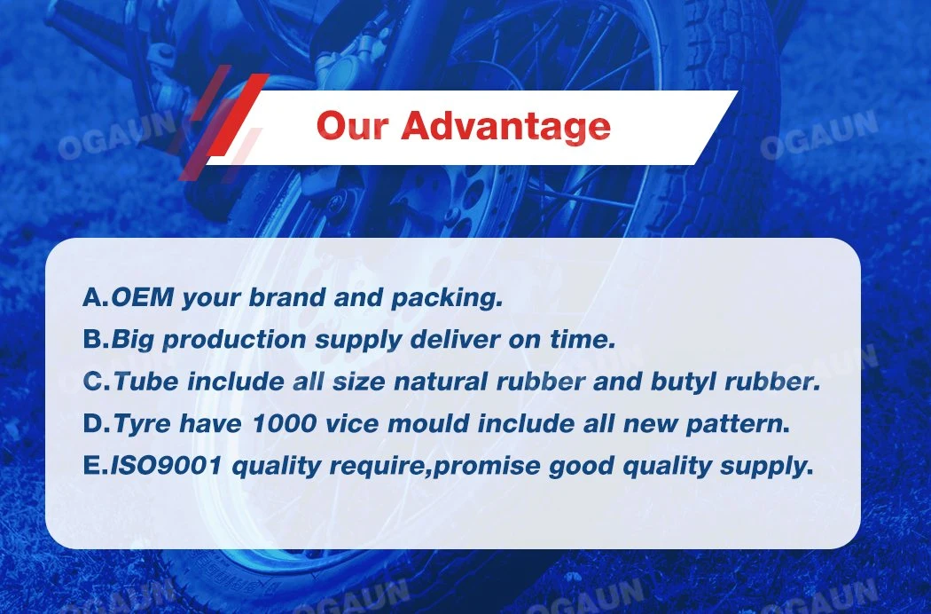 ISO9001 Factory Manufacture Natural Rubber Bajaj Mrf Cst Ceat Pattern Motorcycle Tubeless Tyre