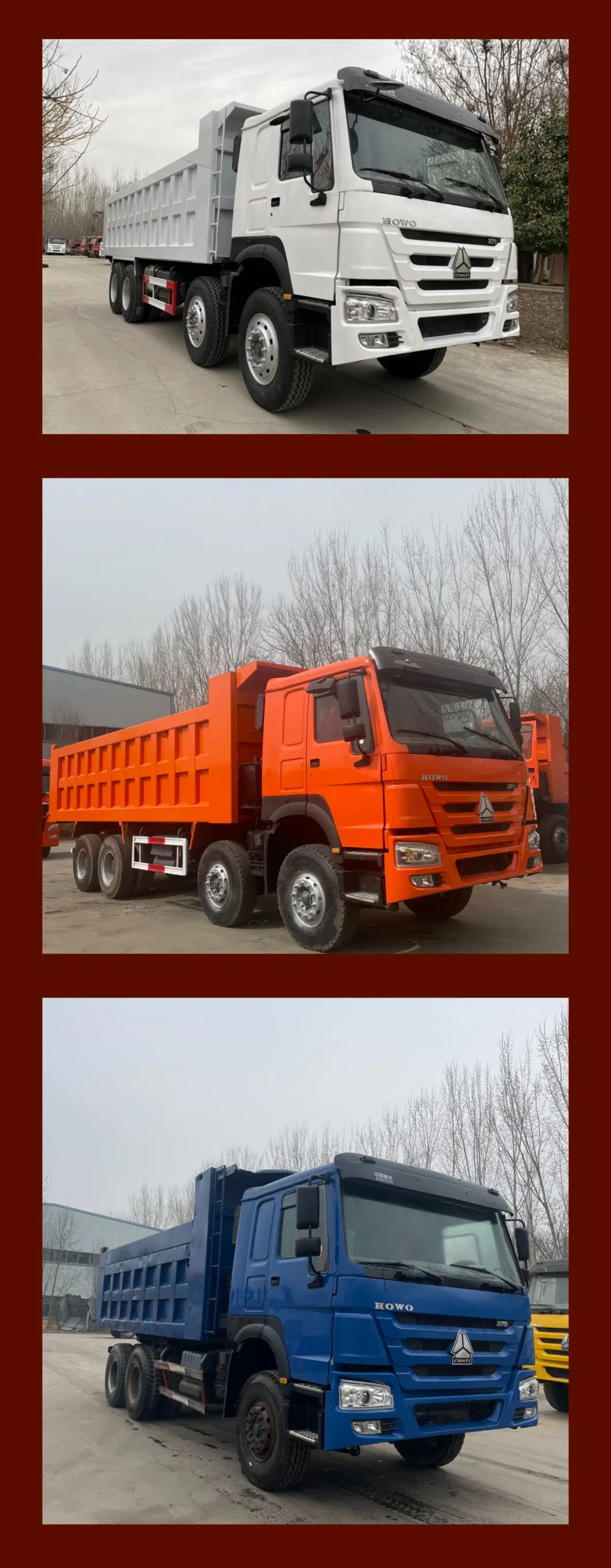 Sinotruk HOWO 6X4 Used Tipper Truck 371HP 375HP Used Dump Truck 10 Tires with Good Condition