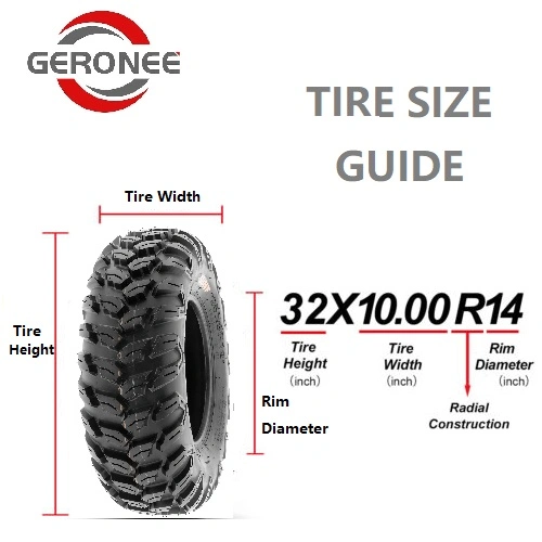 Geronee Brand 12&prime;&prime; 25X8.00r12 At25X8r12 25X10.00r12 At25X10r12 Mud off-Road All Terrain Tread Patterns Radial ATV UTV Sport Tires