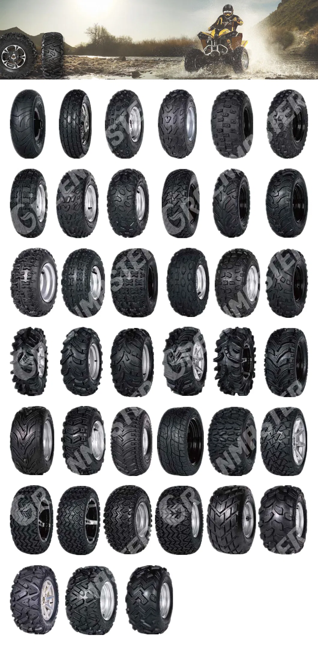 China Factory Wholesale All Terrain Vehicle ATV Tyre, Side-by-Side Sxs/UTV/Muv off Road Orv Mud Tyres, Powersport Quad Kart Tires, Lawn Garden Golf Cart Tire