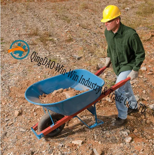 Building Tool Wheel Barrow with Wood Handle