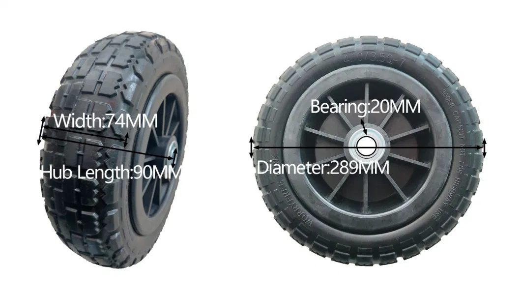 Tubeless Wheelbarrow Tire PU Foam Wheels Tire