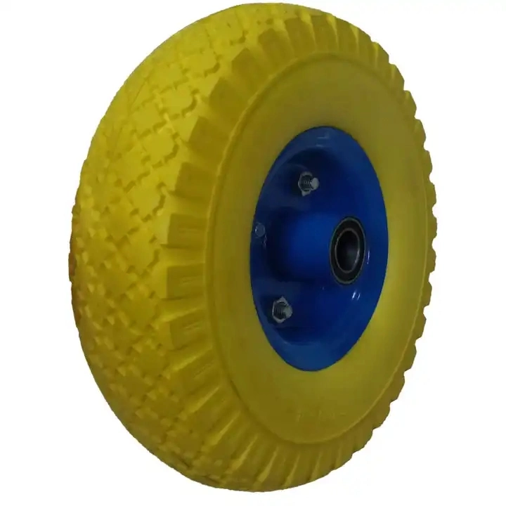 3.00-4 Polyurethane PU Foam Filled Tire Toy Car Rubber Wheel with Plastic Rim for Wagon Trolley