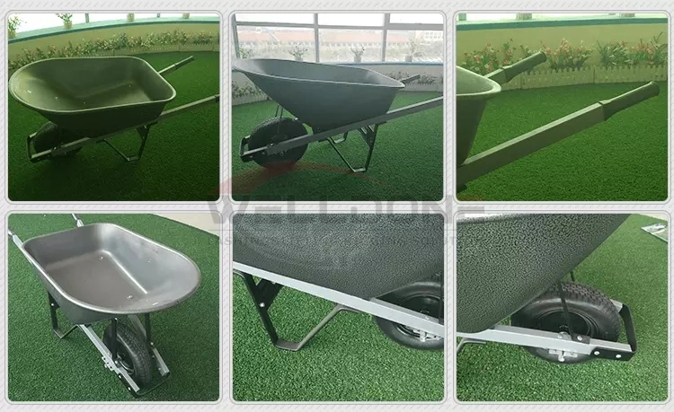 Heavy Duty Building Construction Garden Tool Wheelbarrow with Rubeer and PU Foam Wheels