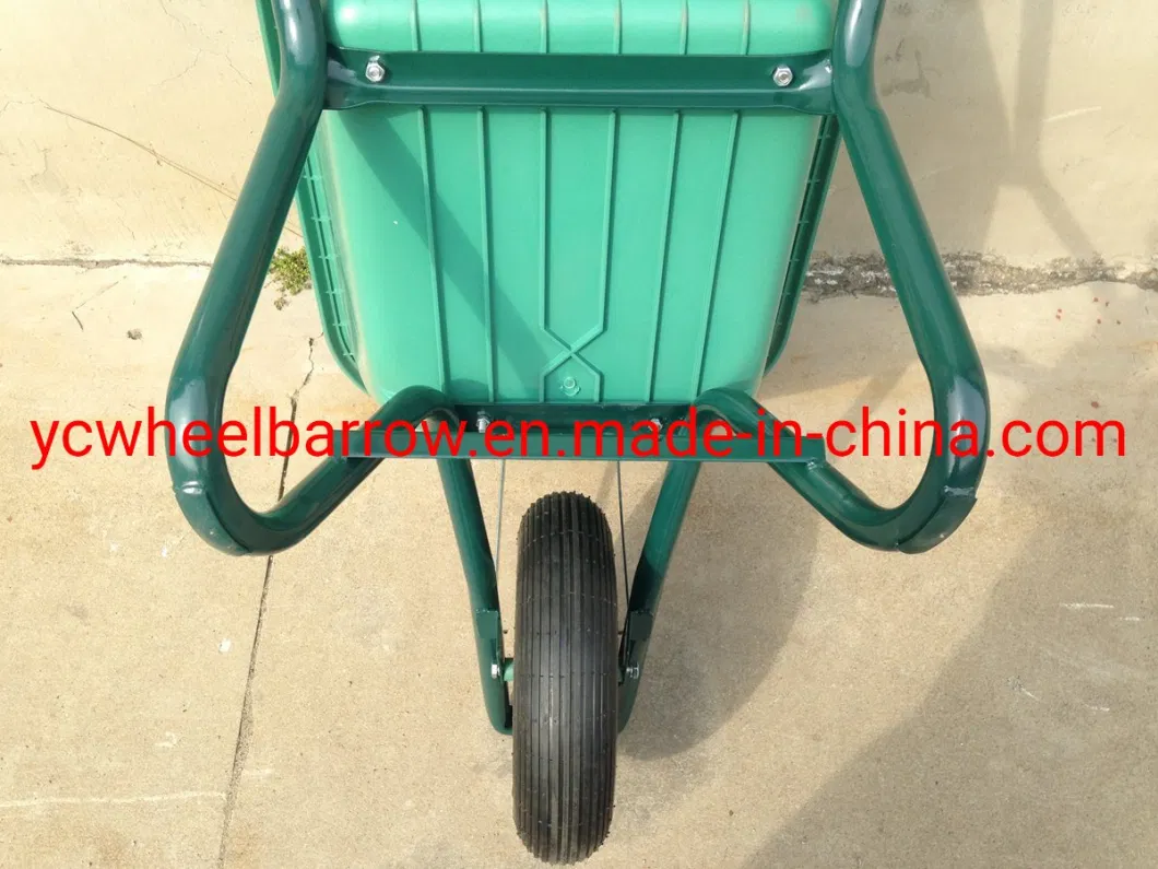 100L Yellow PVC Tray Heavy Duty Construction Wheelbarrow