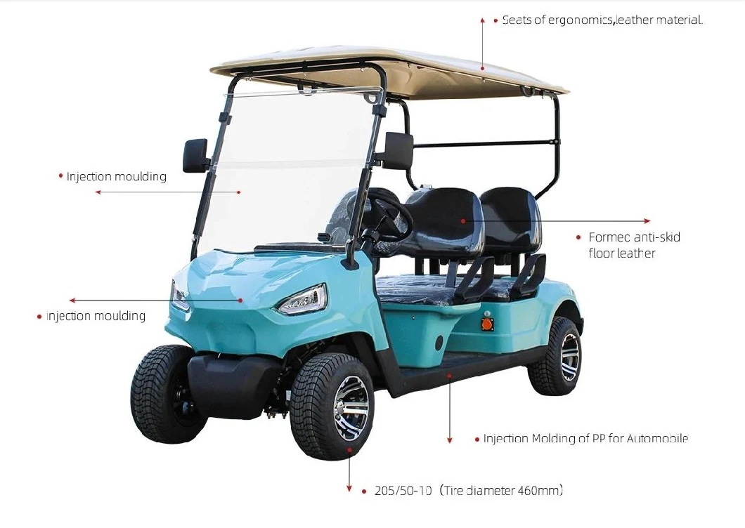 2-6 Seater Golf Cart Sightseeing Bus Club Car with Lithium Battery 72V