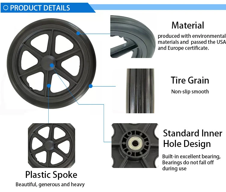 8 &quot;Medical Front Set Supporting Wheel Fork Walker Universal Caster 8&quot; Universal PU Foam Wheel