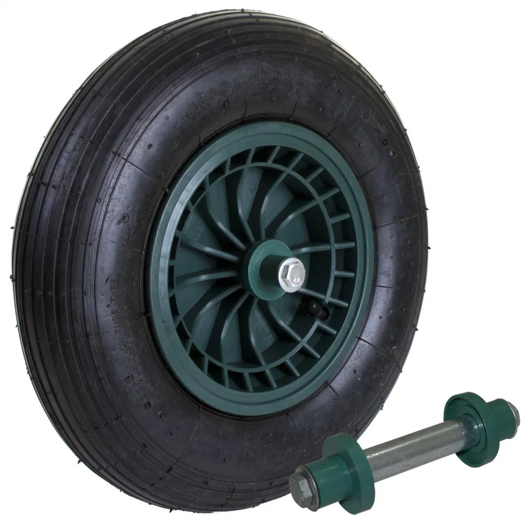 4.80/4.00-8 Steel Axle Pneumatic Rubber Wheel for Wheelbarrow Trolley Cart