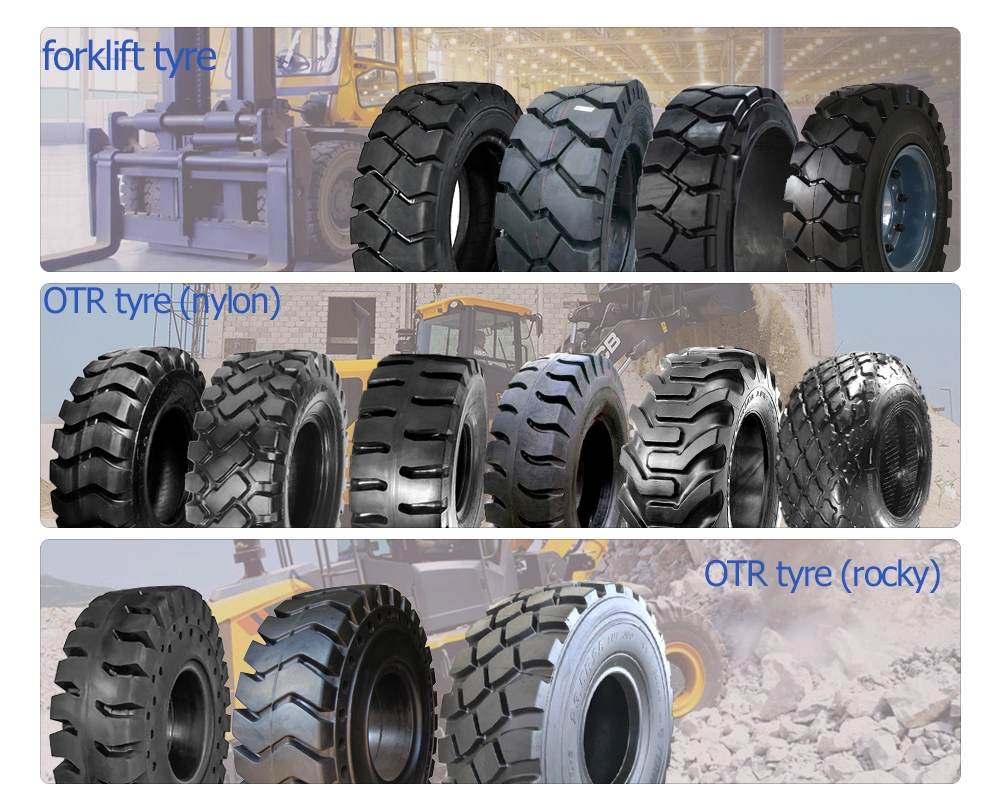 OTR TBR PCR Tyre Factory Tractor Solid Forklift Agriculatural Industrial ATV Truck Tire Manufacture Car Tyres Inner Tube Wheel Rim 23.5-25 20.5-25 17.5-25