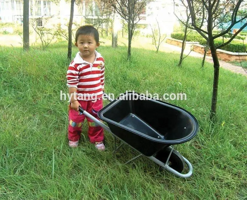 Wb0209 Green Yellow Red Purple Color Children&prime;s Plastic Toy Wheel Barrow Wheelbarrow Kid&prime;s Garden Tools