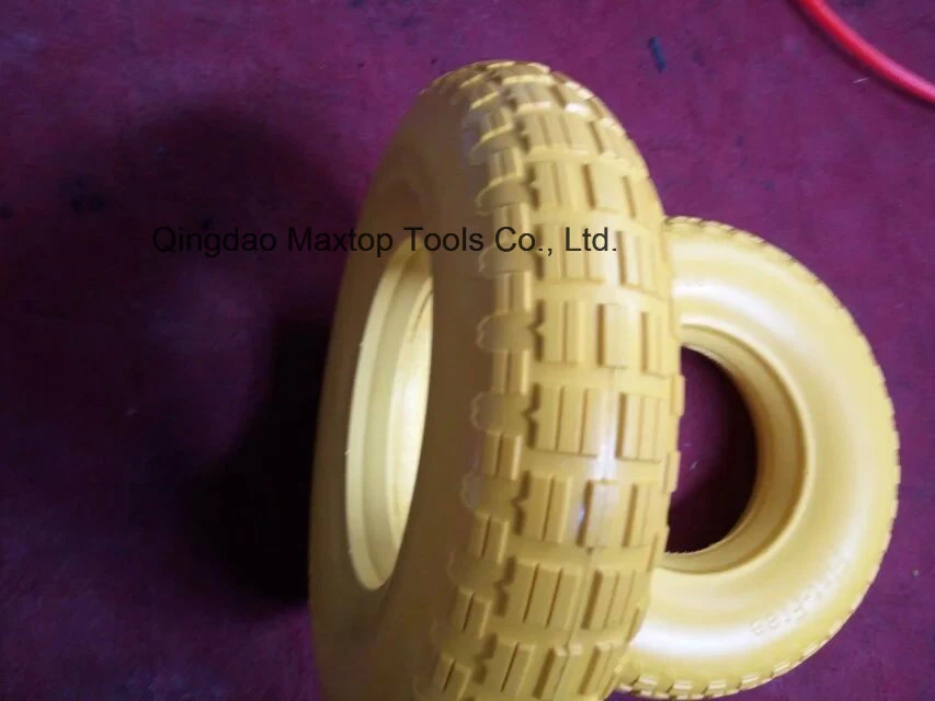 Maxtop 4.10/3.50-4 Flat Free PU Foam Wheelbarrow Trolley Wheel