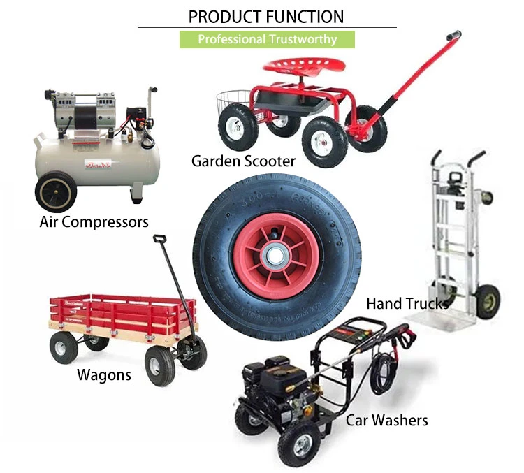 10 Inch Pneumatic Rubber Wheel for Garden Trailer/Wheelbarrow/Farm Cart 3.50-4 Wheel