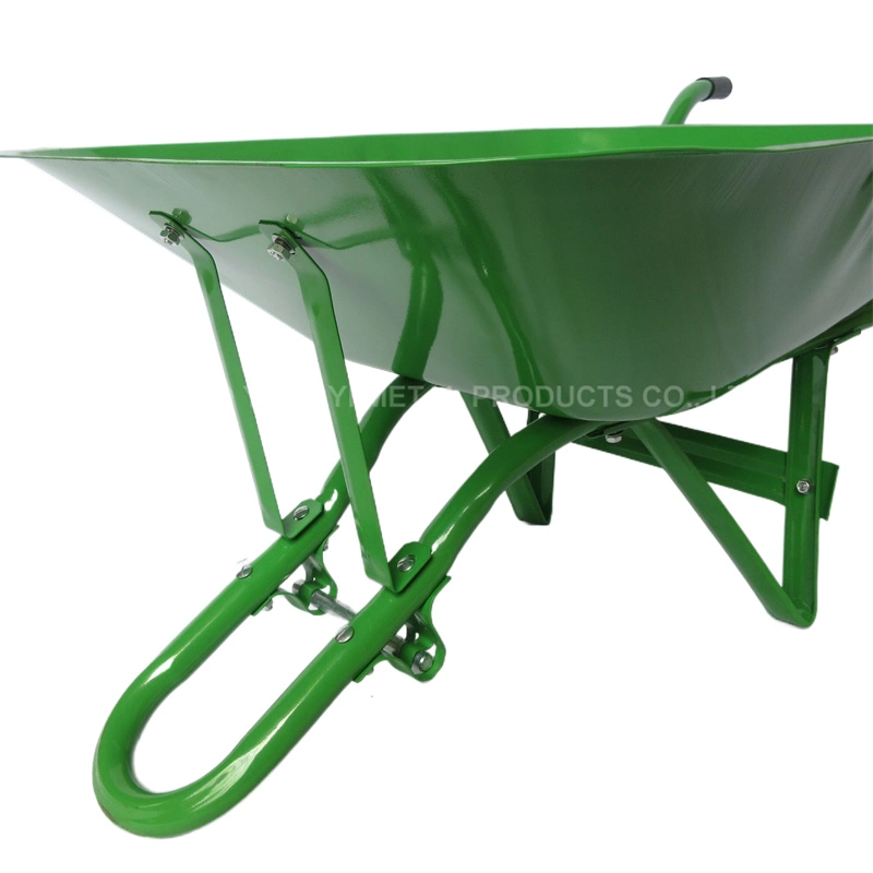 120kg Metal Wheelbarrow with Green Air Wheel for Construction Garden