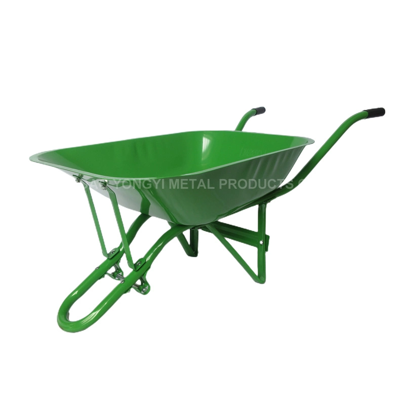 120kg Metal Wheelbarrow with Green Air Wheel for Construction Garden