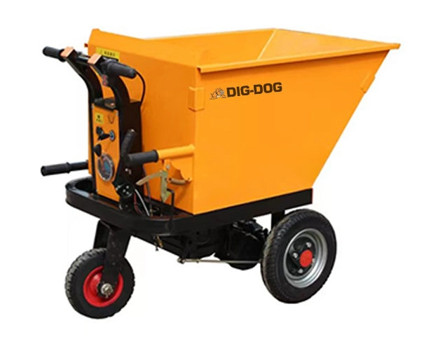 Super Handy Paw Power Assist Wheelbarrow Mini Electric Dump Cart Transport 3 Wheeled Power Wheelbarrow 1000 Kg