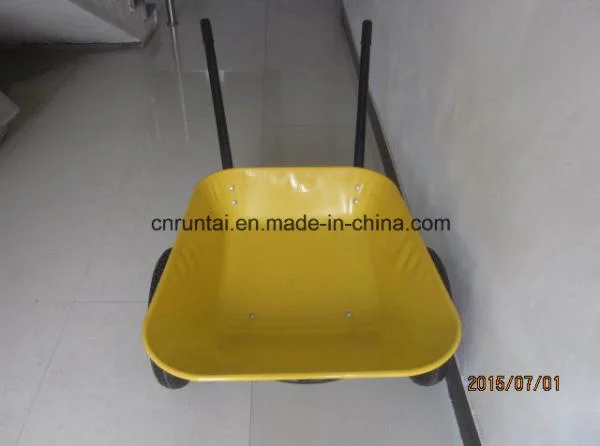 Big Yellow Tray Double Wheels Wheelbarrow for Warehouse Wb6406