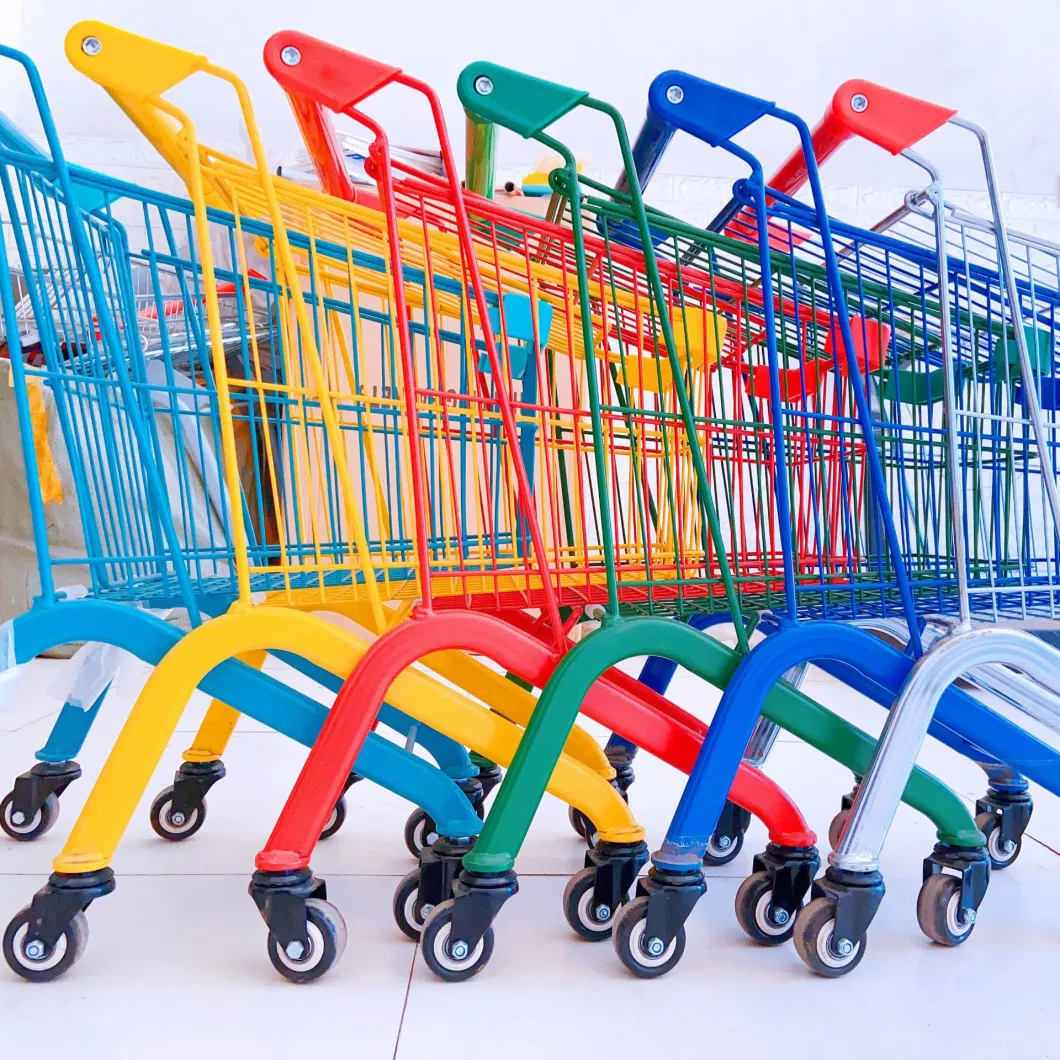 Hot Sale Supermarket Portable Shopping Cart Foldable Trolley Wheelbarrow with Wheels