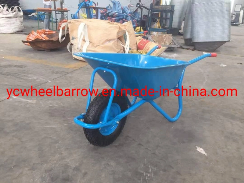 Egypt Market 90L Deep Galvanized Tray 4.00-8 Air Wheel Type Wheelbarrow Wb5009 with Good Quality