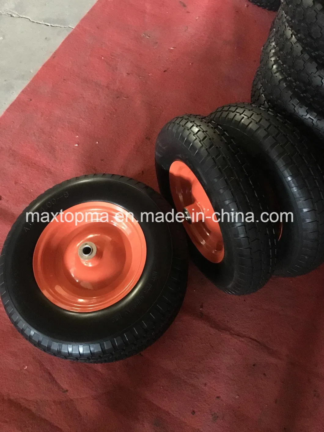 China Maxtop 350-8 PU Foam Heavy Duty Wheelbarrow Flat Free Wheels