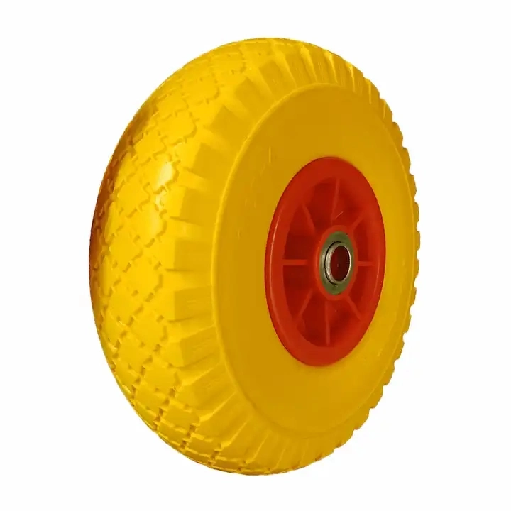 3.00-4 Polyurethane PU Foam Filled Tire Toy Car Rubber Wheel with Plastic Rim for Wagon Trolley