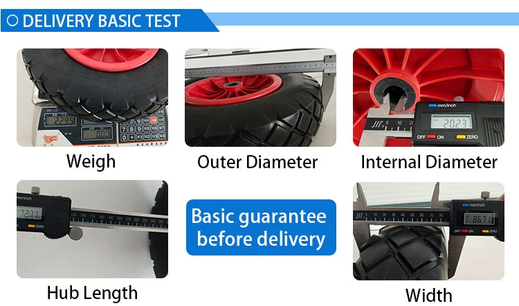 16X400-8 Flat-Free PU Tyre 16 Inch for Wheelchair/Wheelbarrow/Hand Trolley Wheel