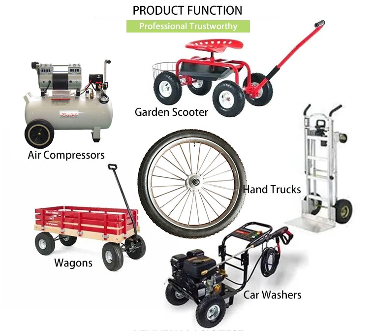 12/14/16 Inch Semi-Pneumatic Rubber Lawn Mower Compressor Wheels for Golf Buggy Caddy Trolley Cart