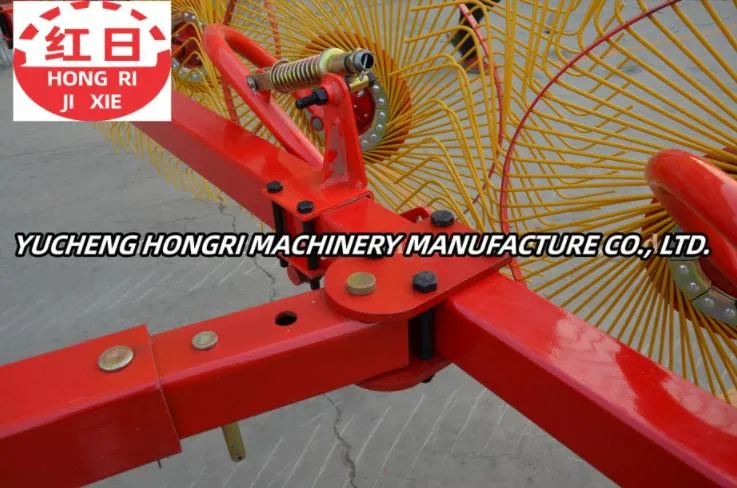 Width 4.8m Tractor Traction Rotary Hay Rake for Finger Plate Mounted 8 Disc Tedder Rake Farm Implement Grass Collecting Machine Agricultural Machinery Wheel