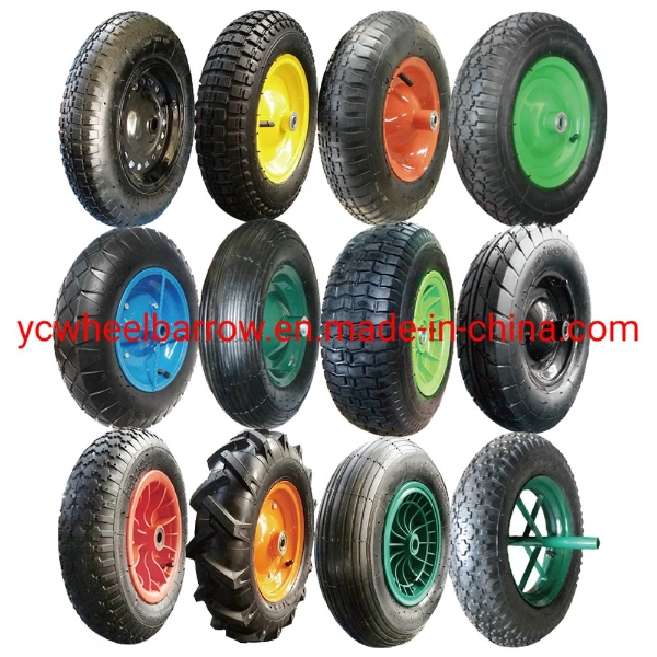 Small Pneumatic Inflatable Rubber Wheel 16inch 4.00-8 Air Tyre for Trolley Cart