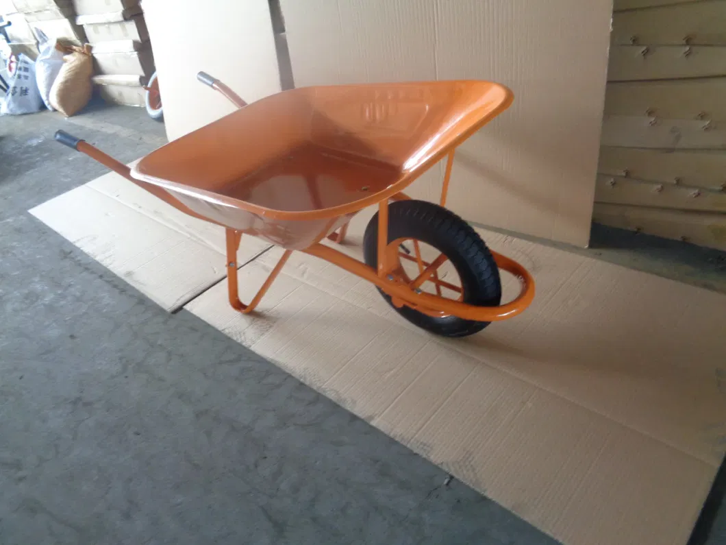 Wb6400 France Model Iron 65L Green Colour Bucket Loading 130kg Wheelbarrow