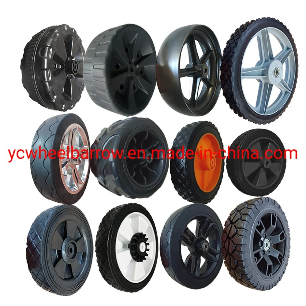 Heavy Duty 4.00-8 Colorful Polypropylene Tire 16 Inch PU Solid Flat Free Wheel for Wheelbarrow to Poland Market