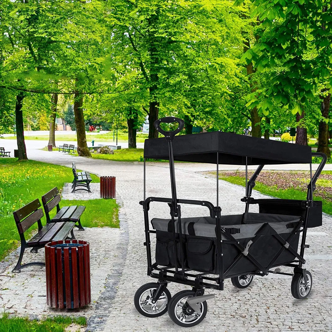 Folding Camping Cart Garden Wagon 4 Wheel