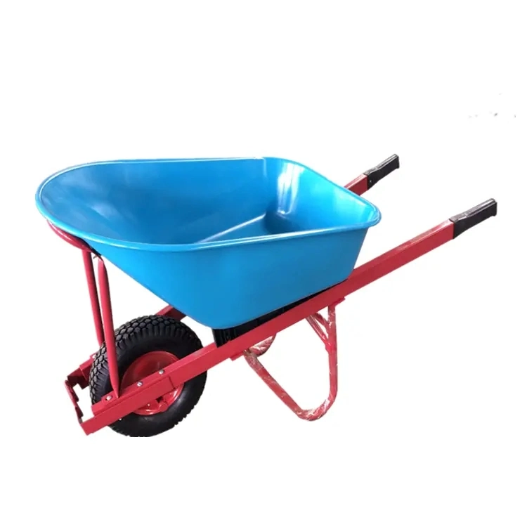 Heavy Duty Construction Wheelbarrow with Square Metal Handle