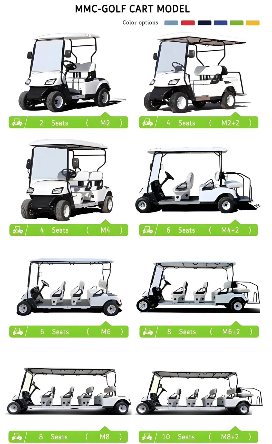 2-Seater Golf Cart with Lithium Battery Wholesale and Retail Latest Electric Car