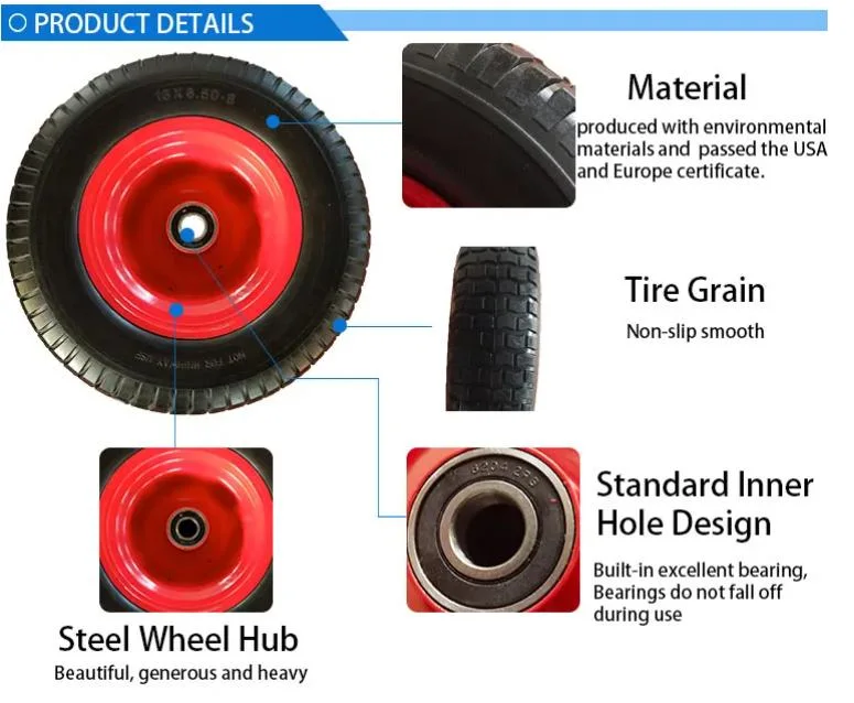 300-4 Solid PU Polyurethane Foam Puncture Proof Flat PU Foam Free Caster Wheels