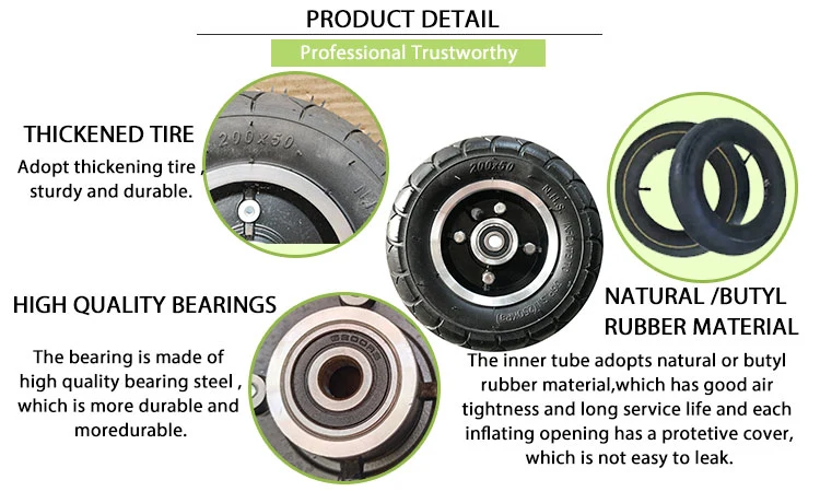 200X50 Wheels Tires &amp; Accessories Pneumatic Rubber Tool Cart Wheel